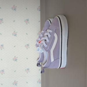 SOLD NWT Vans Toddler Old Skool Elastic Lace Shoes Lavender Toddler Size 5